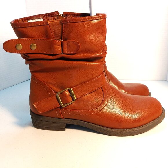 Ladies Brown Ankle Boots size 8 zip up - Picture 3 of 9